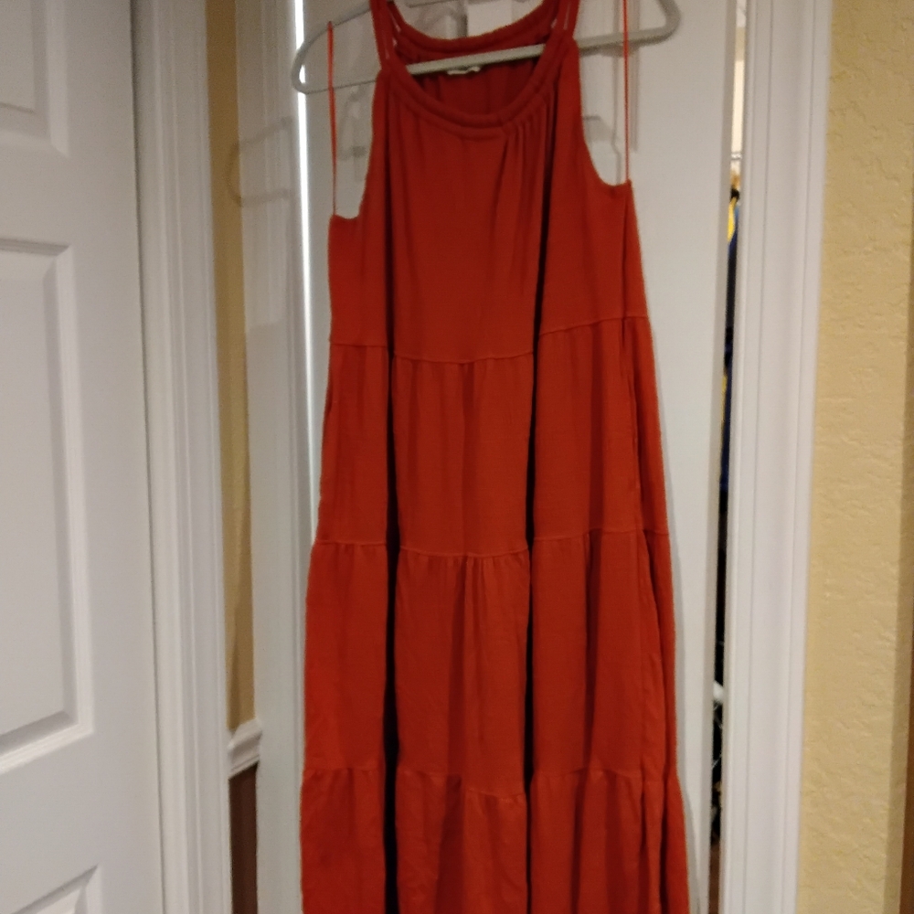 Max Studio London Sleeveless Orange Maxi Dress